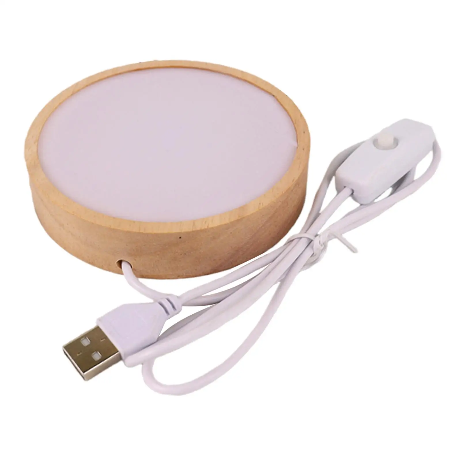 

LED Wood Display Base Round Table Centerpiece LED Light Base LED Nightlight Base for Present Holiday Boys Girls Valentine's Day