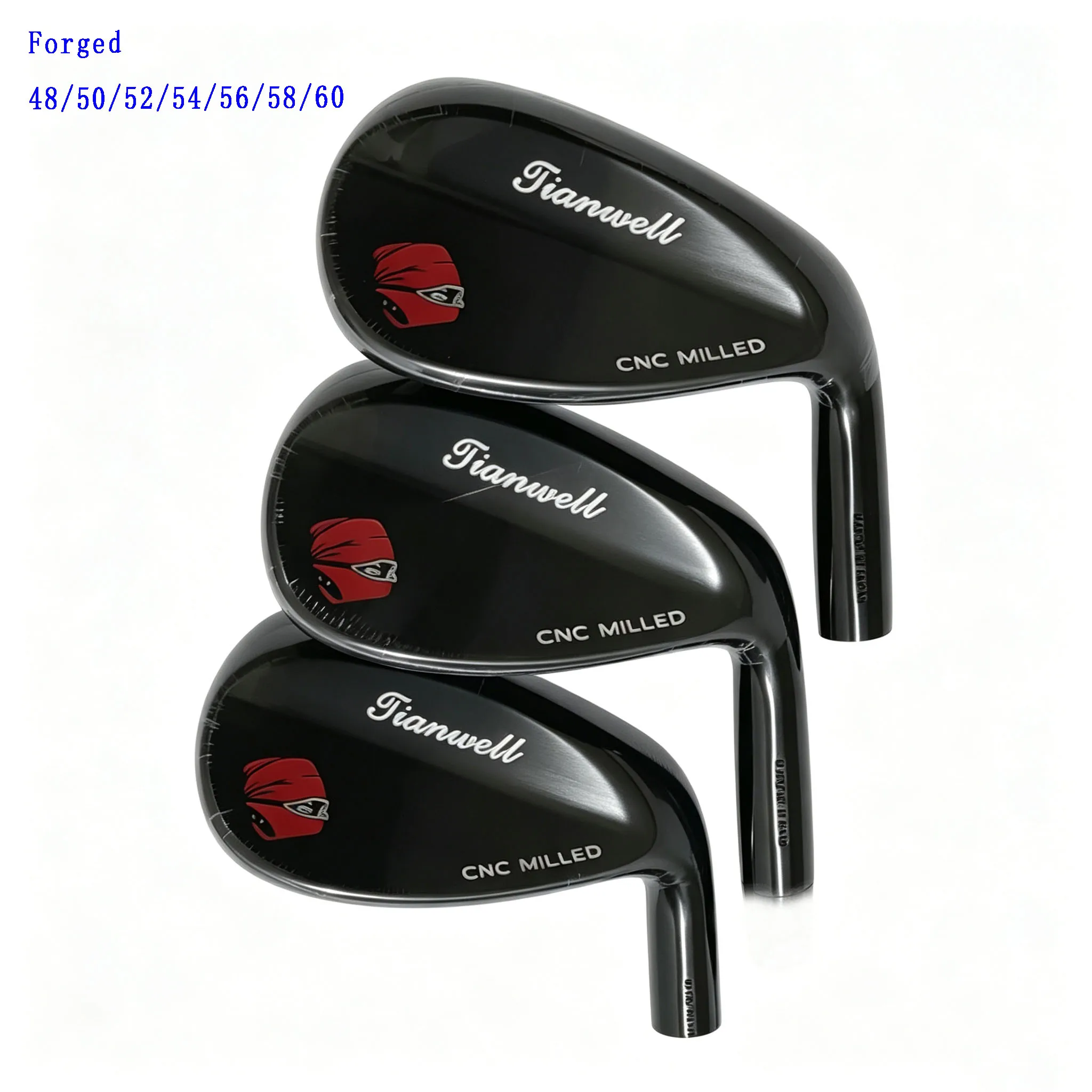 Tianwell Golf Wedges Black Forged 48 50 52 54 56 58 60 degree Classic CNC Large Face For Men's Golf Wedges Only Head no Shafts
