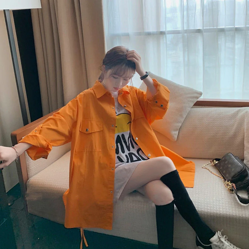 

2023 Celebrity This Year's Popular Shirts Women New Design Shirts Loose Retro Hong Kong-Style Shirts Jackets And Tide Ins Shirts