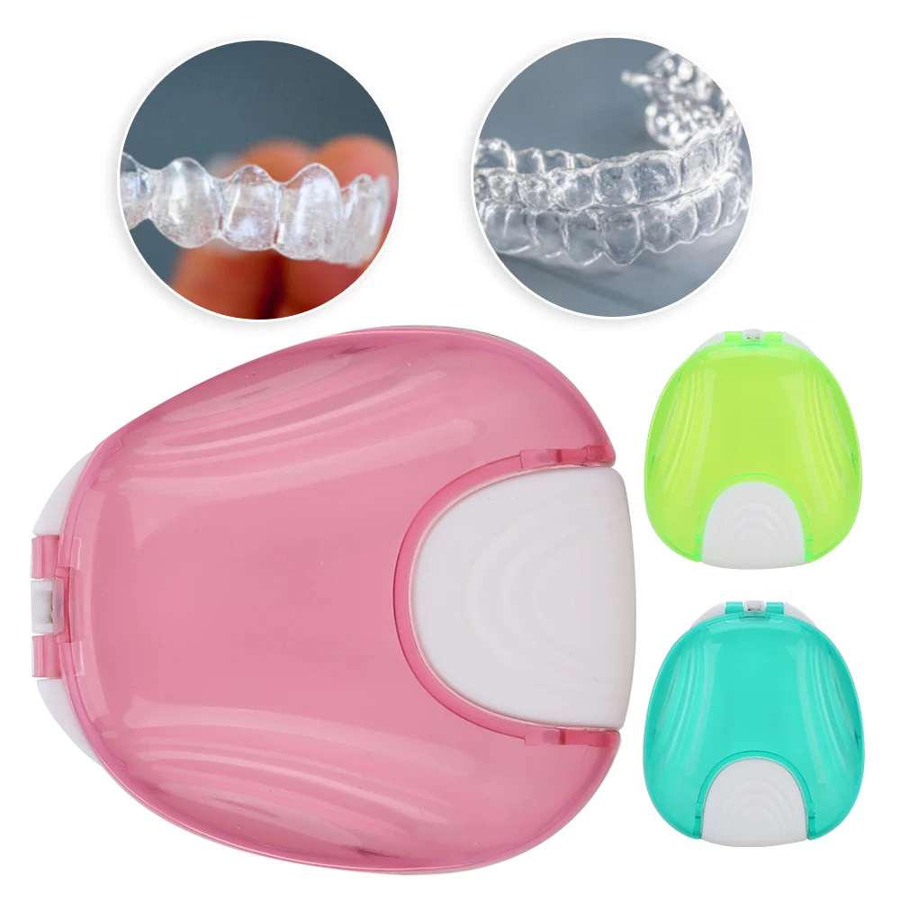 3Colors Orthodontic Retainer Case Portable Adult Waterproof Denture Box Storage Container Dustproof Waterproof Anti-fall Durable