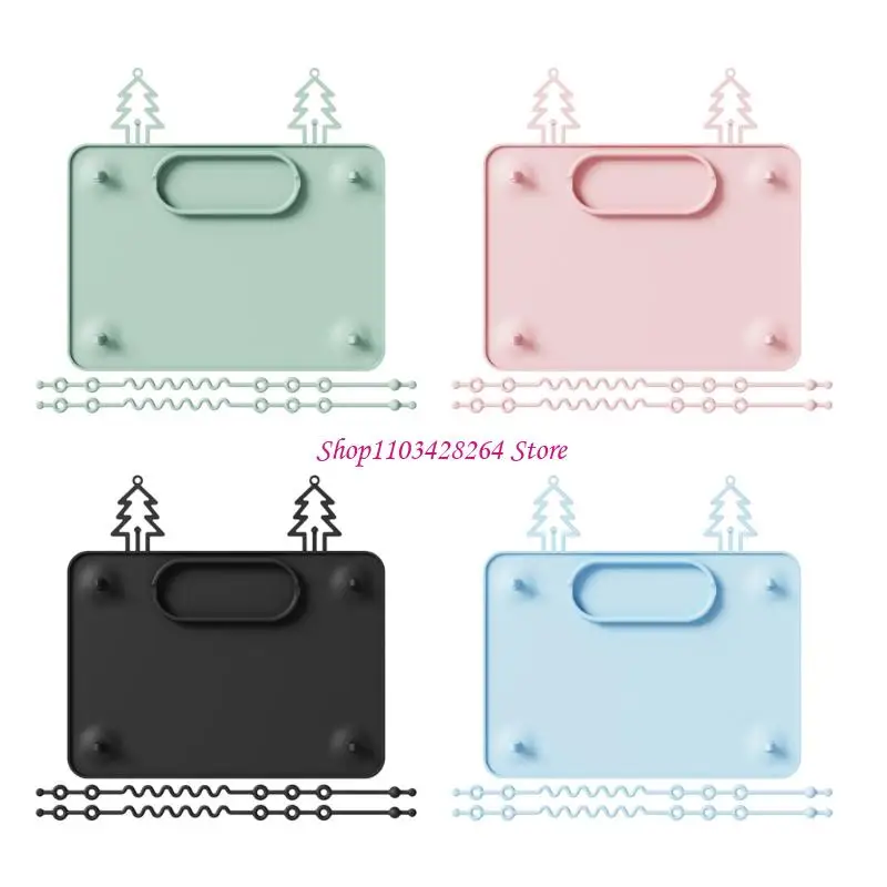 مفرش سيليكون بقاعدة شفط قوية لصينية طعام الأطفال مع حزام للحمل #1