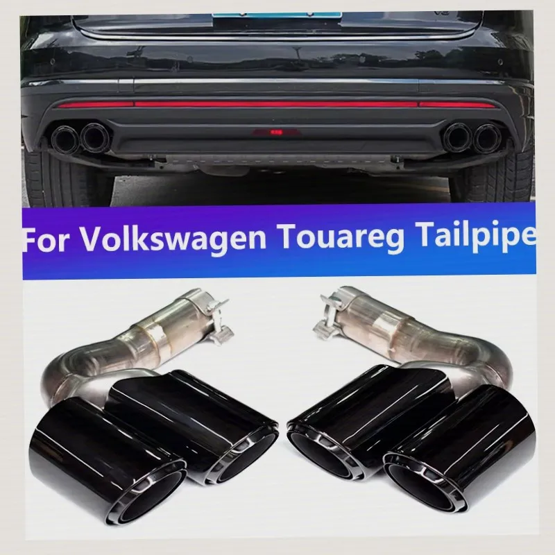 For 2019 to 2026 Volkswagen Touareg 2.0T 3.0T displacement exhaust pipe upgrade quad out sport black muffler tip