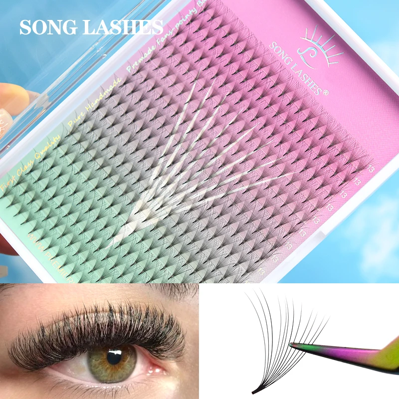 Wholesale mega volume premade fans ultra speed premade volume fans pointy base premade loose fans