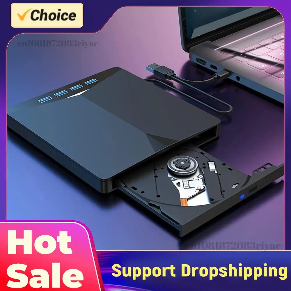 

Устройство для чтения и записи CD/DVD-дисков 7-в-1 USB3.0 Type-C, высокоскоростное, с функцией Plug-and-Play, для Windows 11/10/8/7/Linux/OS