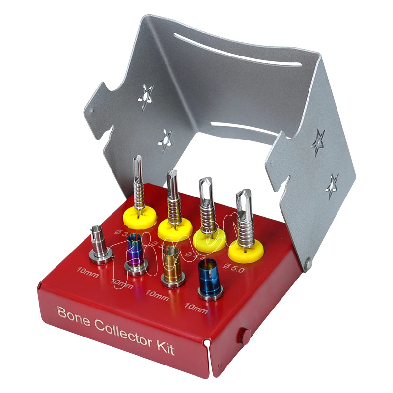 Bone Collector Kit with Stopers Dental Implant Drills Guide Positioning Drills Kit Bone Chip Maker Drill