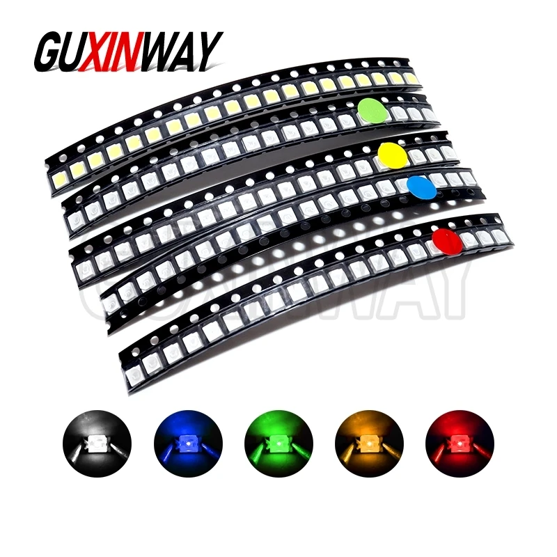 100 قطعة SMD LED الثنائيات 3528 1210 ديود SMD LED Diodo Kit RGB أحمر أخضر أزرق أصفر وردي دافئ أبيض أرجواني برتقالي.