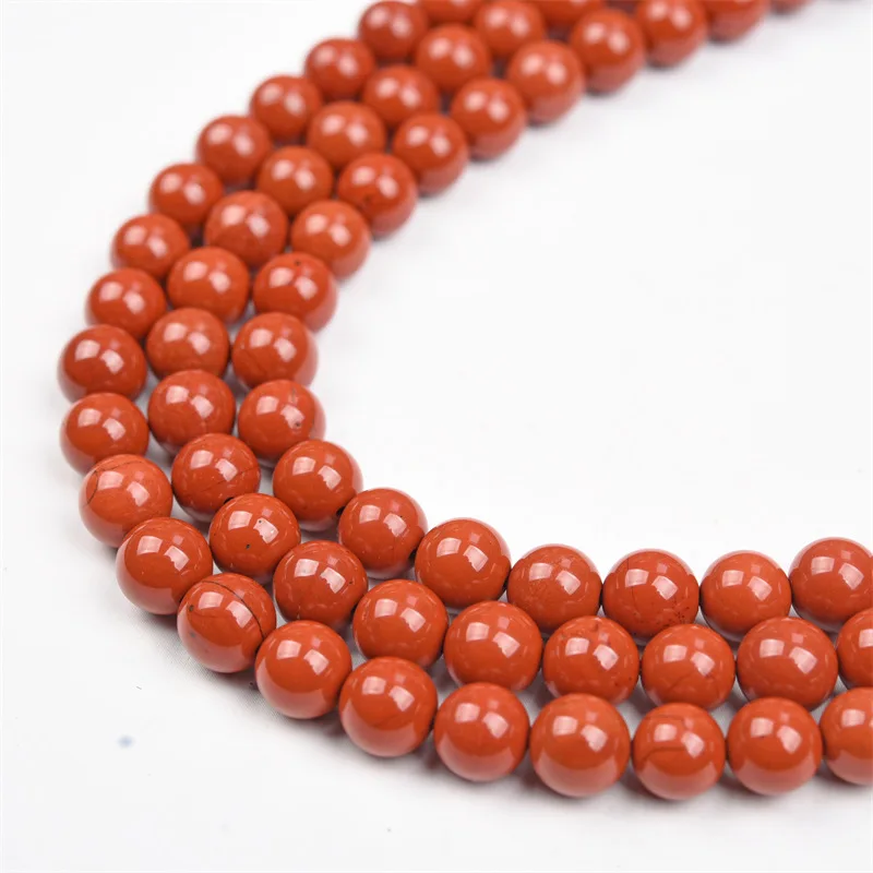 Natural Red Jasper Round Loose Beads Accessories for DIY Bead Bracelet Making Wholesale