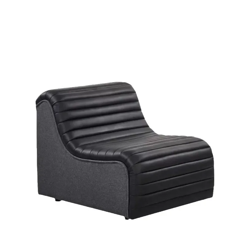 

Minimalist leather cloth splicing single sofa chair casual office chair designer living room lazy recliner