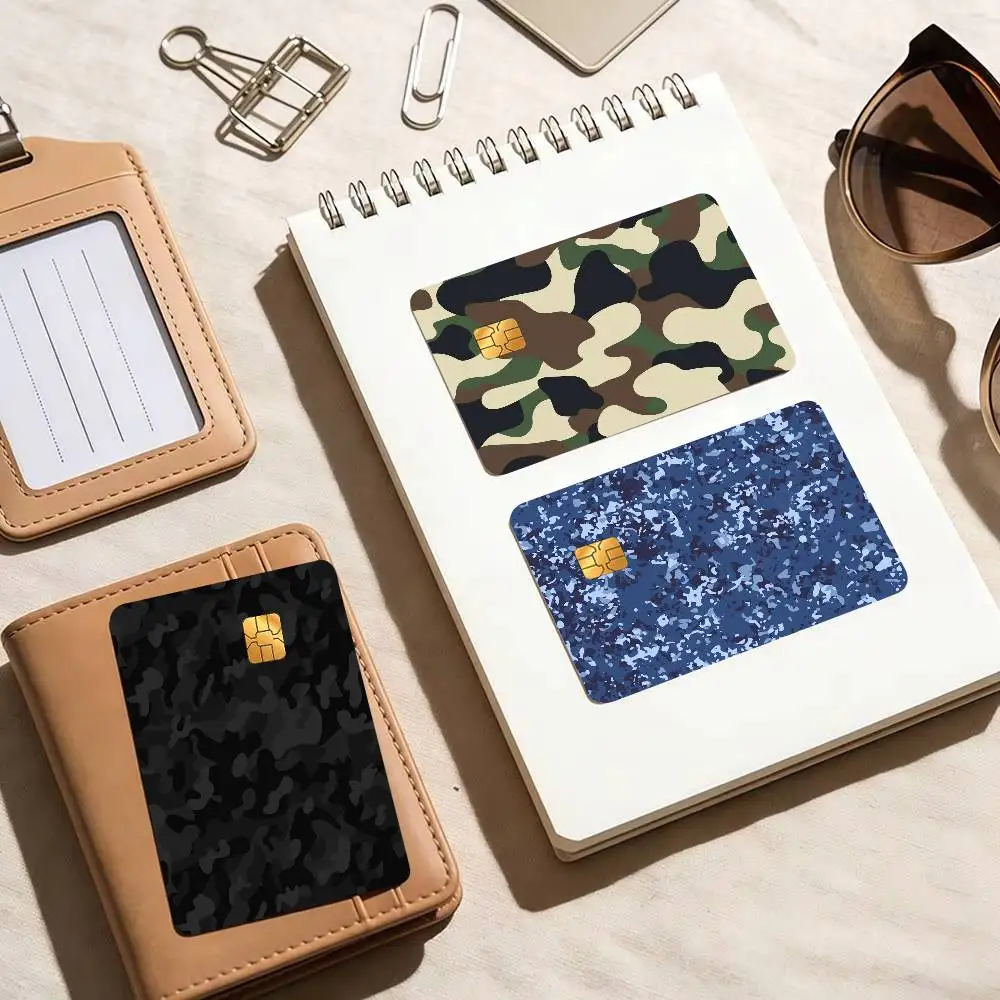 Camo Credit Decorative  Anime Credit Card Skin Stickers For Bank Card Bus Metro Card Sticker Waterproof Women