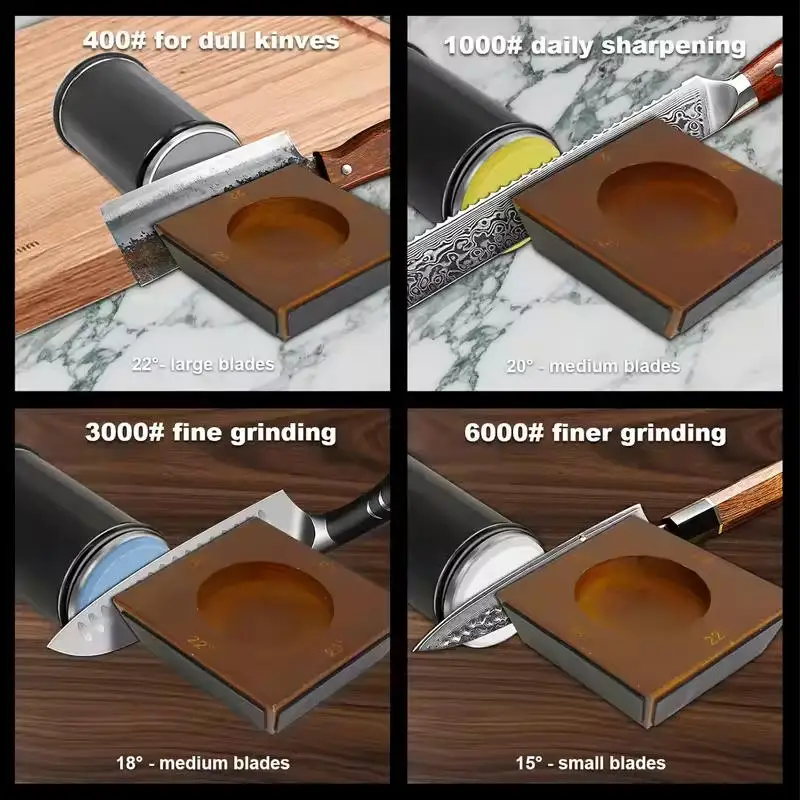 4 Angles Rolling Knife Sharpener Kit For Straight Edge Roller Knife Sharpening With Industry Diamonds Whetstone Chef Knife Set