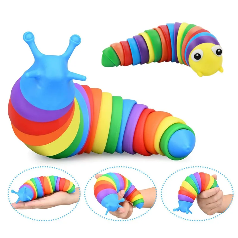 Flexible Fingertip Sensory Montessoris Toy Antistress Squirming Slug Autism Toys Autism Chiledren Gift Decompression Slug Cute