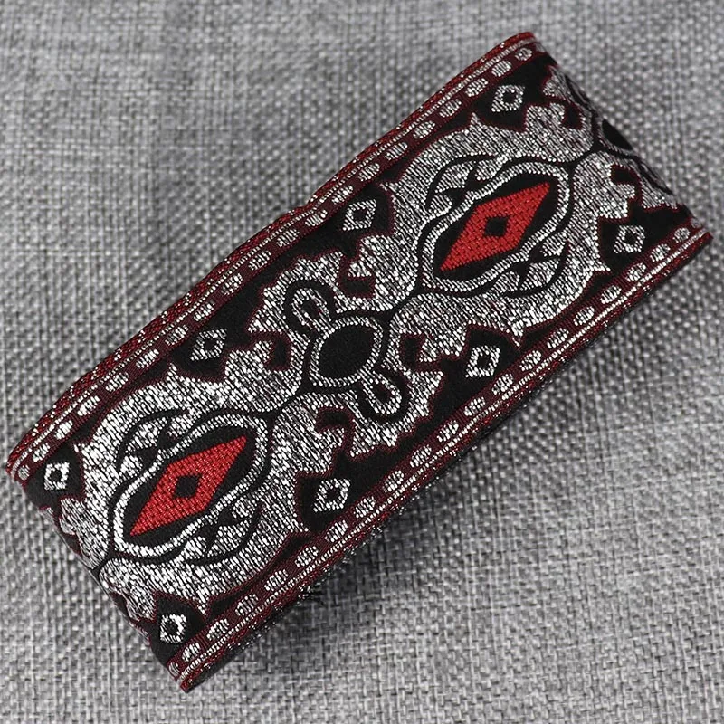 5cm Vintage Ethnic Embroidery Jacquard Ribbon Tape Lace Trim For DIY Garment Bag Accessories Fabric