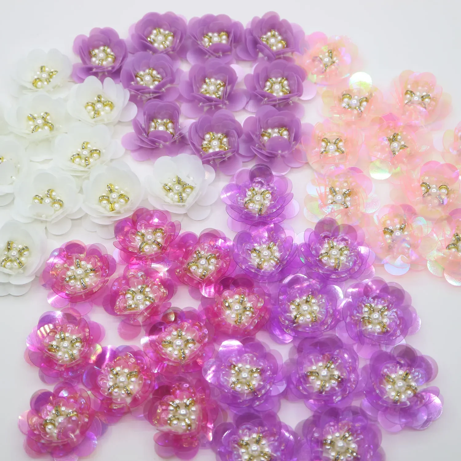 markii 10pc/lot naszycie kwiat zroszony naszywki na odzież DIY rhinestone cekiny przyszyć patch haftowane aplikacje parche ropa — zdjęcie 6