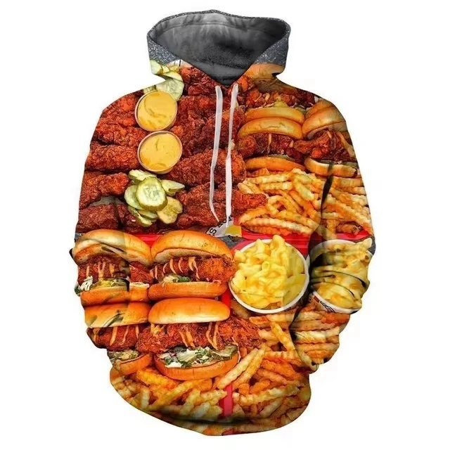 

Fashion Burger fries 3D Print Hoodie Men Women Hoodies Streetwear Oversized Pullovers Hooded Sweatshirts Male Tops ClothingS-7XL