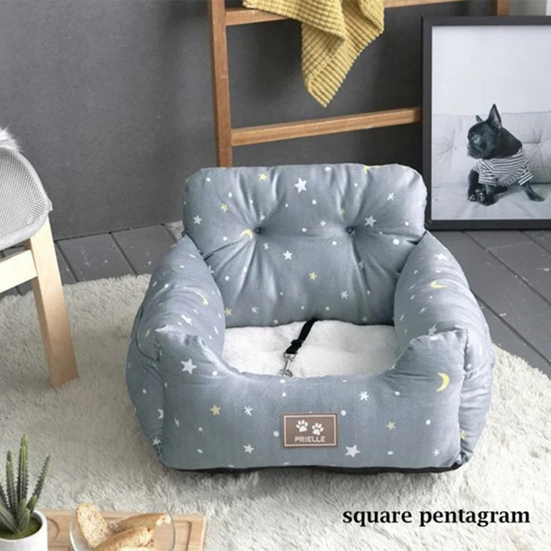 Blue Starry Sky Travel Dog Car Seats for Small Medium Dogs Pet Car Carrier Bed Cover Comfortable and Warm Pet Products