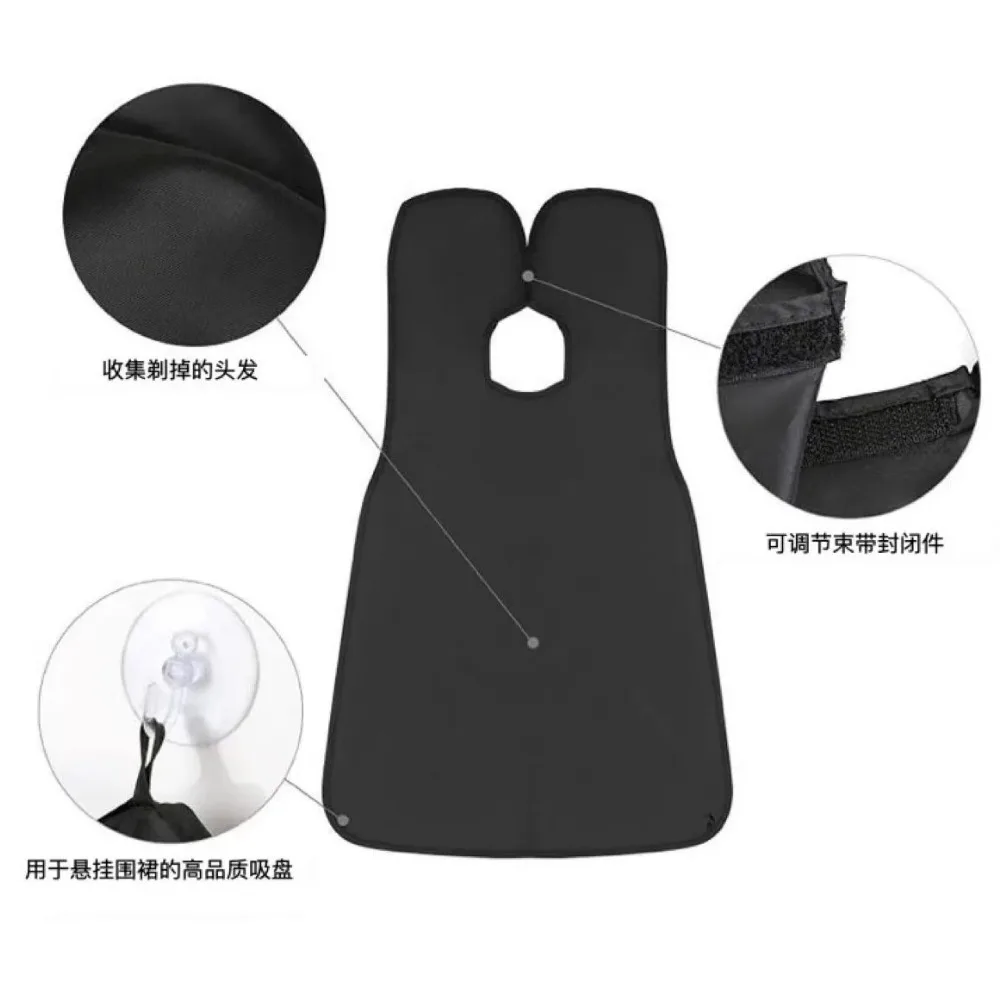 Man Shave Beard Apron Black Hair Shave Apron Ib Trimmer Holder Beard Catcher Waterproof Household Household Cleaning Tools