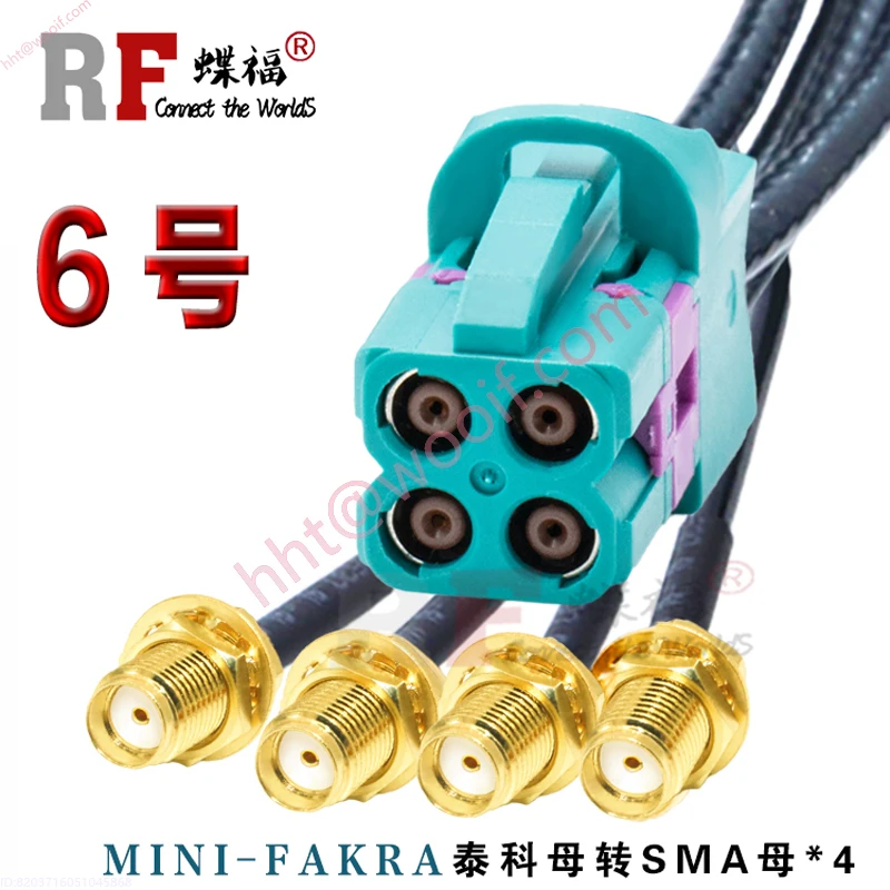 Mini-Fakra Mini 4-in-1 LVDS Wiring Harness to SMA Male and Female MINIFAKRA Cable 2298721-9