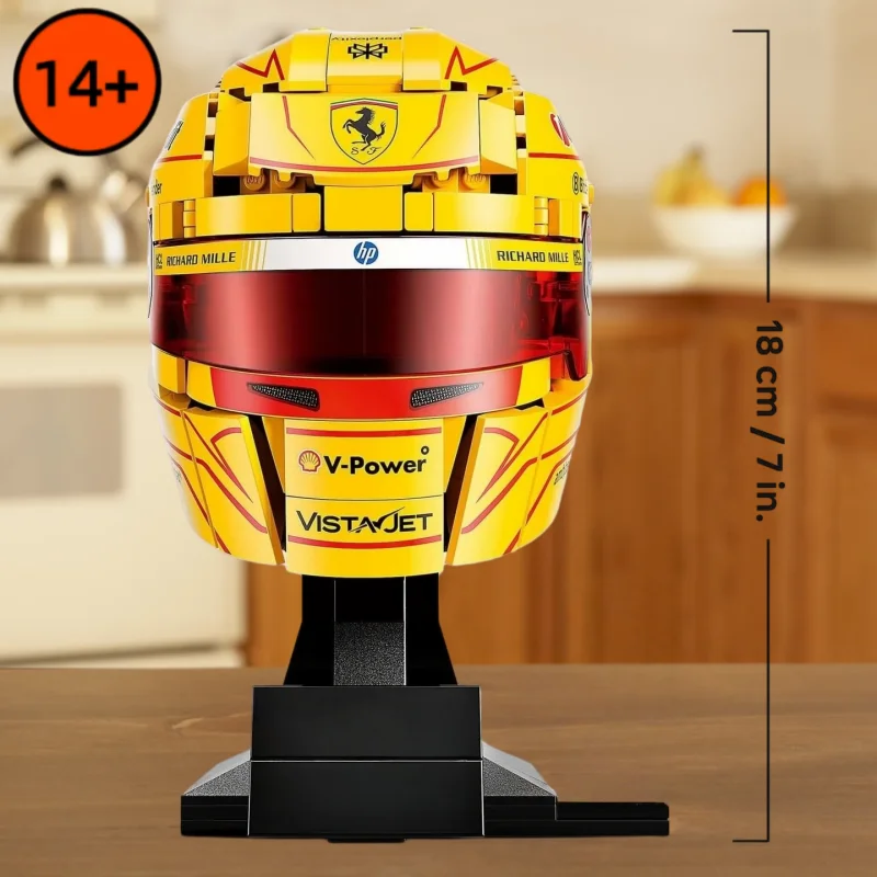 Racing Helmet Building Blocks Set - Collectible Model Display Decor