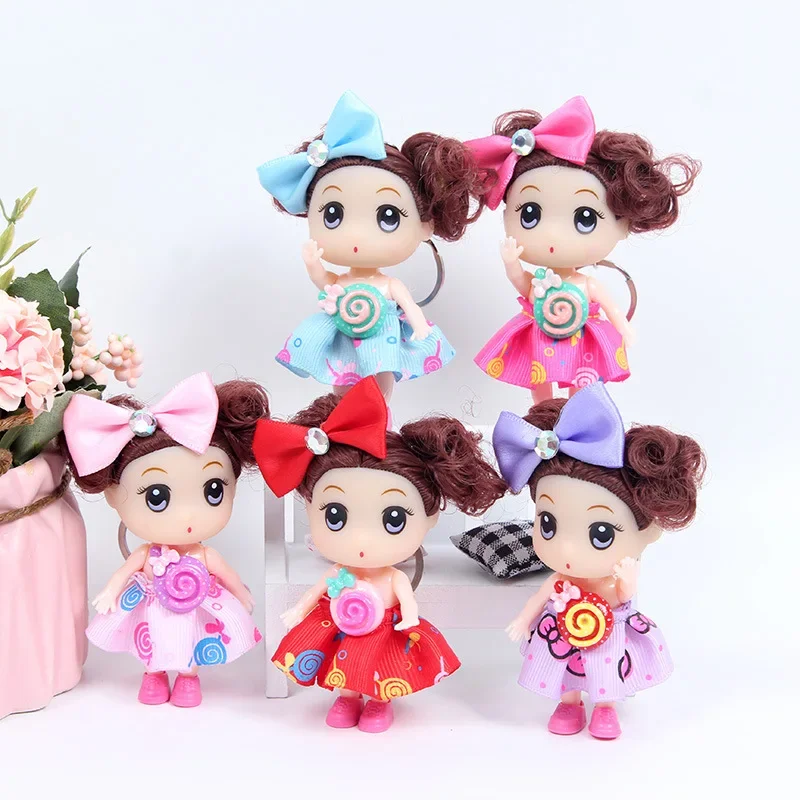 In Stock 1/5 Random Style 9cm Vinyl Doll Keychain Mini Princess Doll Pendant Kids Toy Kindergarten Gift Hot Selling Unisex
