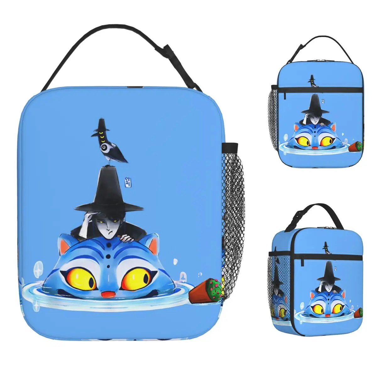 

Derpy Tiger And Bird Japanese Art Lunch Bag Demon Hunters Picnic Lunch Box For Child Thermal Lunch Bags Oxford Cooler Bag
