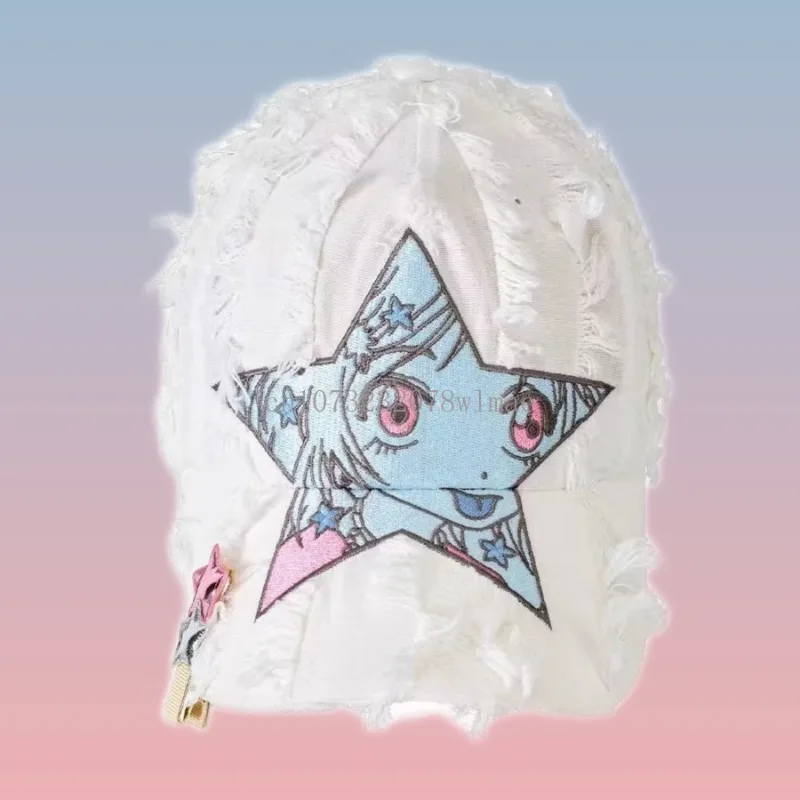 

Youtouch YU Star Tassels Embroidery Baseball Cap Summer Men Women Cotton Adjustable Casual Hip Hop Streetwear Sun Hats Y2k Hat