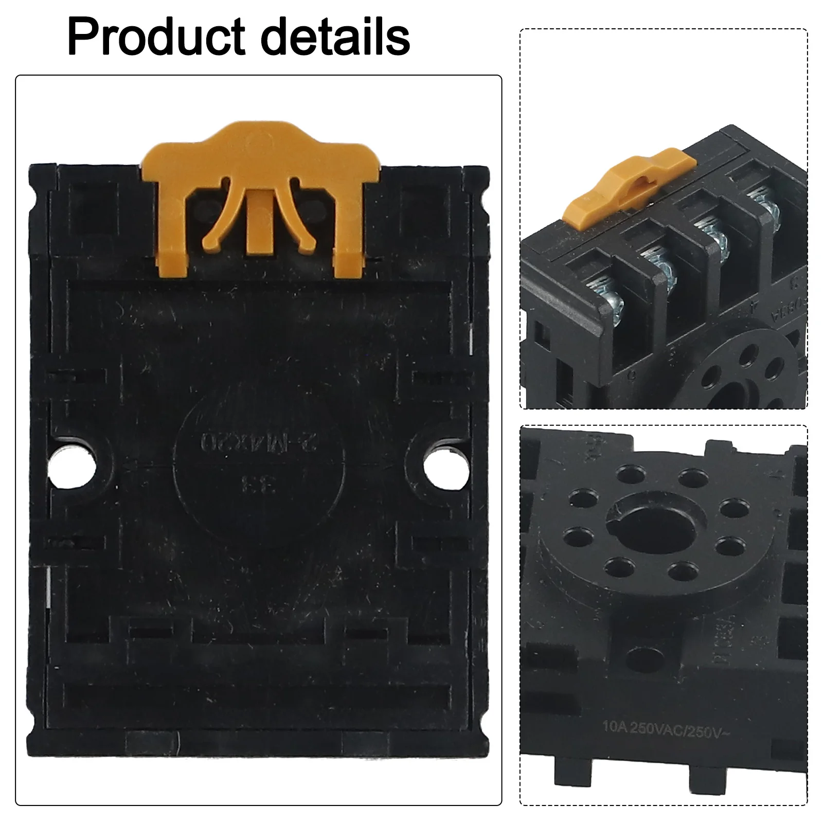 For PF083A 8 pin Series Relay Socket Base Widened Galvanized Copper Sheet U Installation Buckle Galvanized Screws