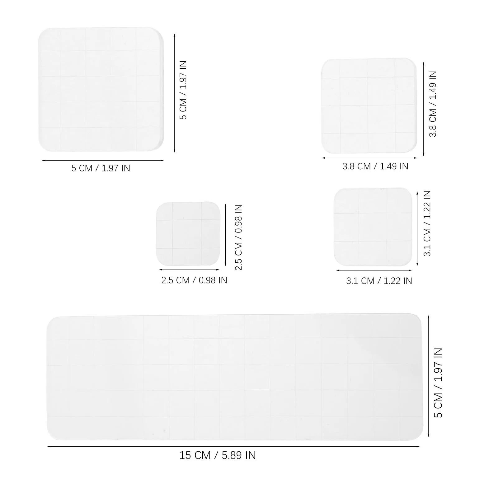 

5Pcs Transparent Stamp Blocks Acrylic DIY Stamping Tool for Invitations Diaries Clipboards Seamless Craft Accessory