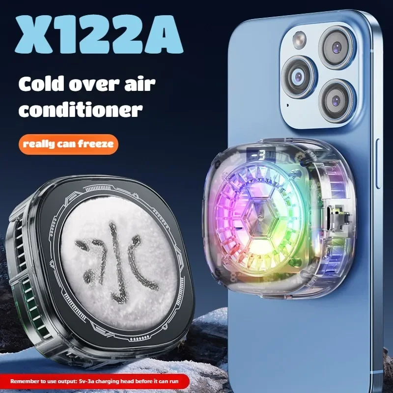 

X122A Mobile Phone Magnetic Back-clip 2 in 1 Semiconductor Frozen Cooling Radiator for IPhone Android Universal PUBG Game Cooler