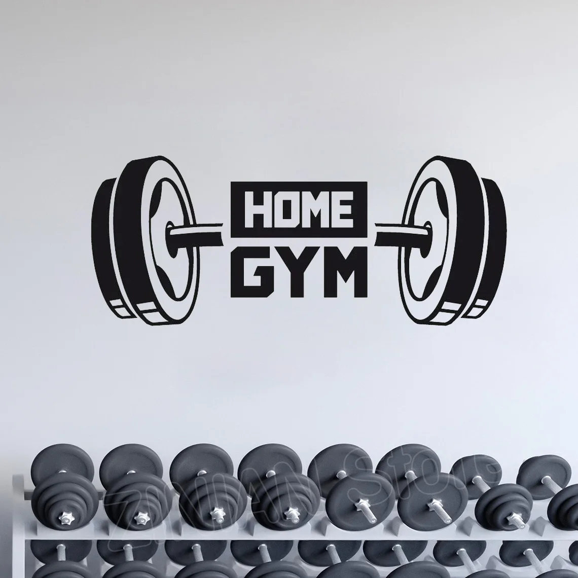 Fitness Home Gym Decor Wall Sticker Dumbbell Stickers Home Training Vinyl Wall Decal Barbell Garage Tattoo Wallpaper A705