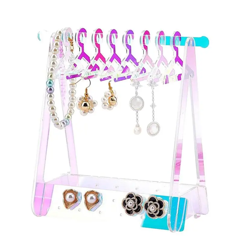 8pcs Acrylic Handmade Earrings Display Clear Creative Coat Hangers Organizer Stand Showcase Ear Stud Jewelry Rack Gift