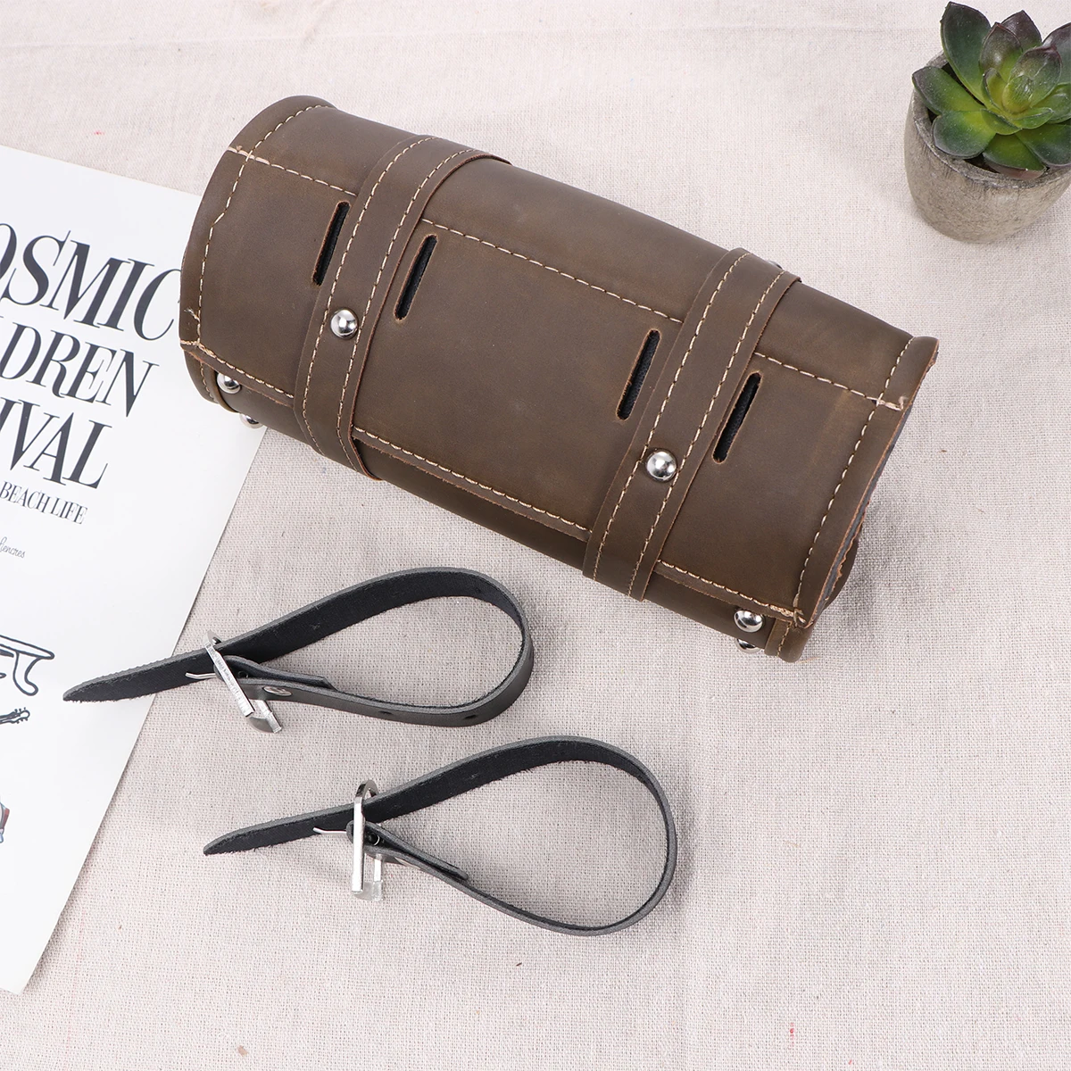 

Waterproof Motorcycle Saddlebags Durable Synthetic 2 Mounting Straps Electric Bike Luggage Storage Trunk Bags For Bikes