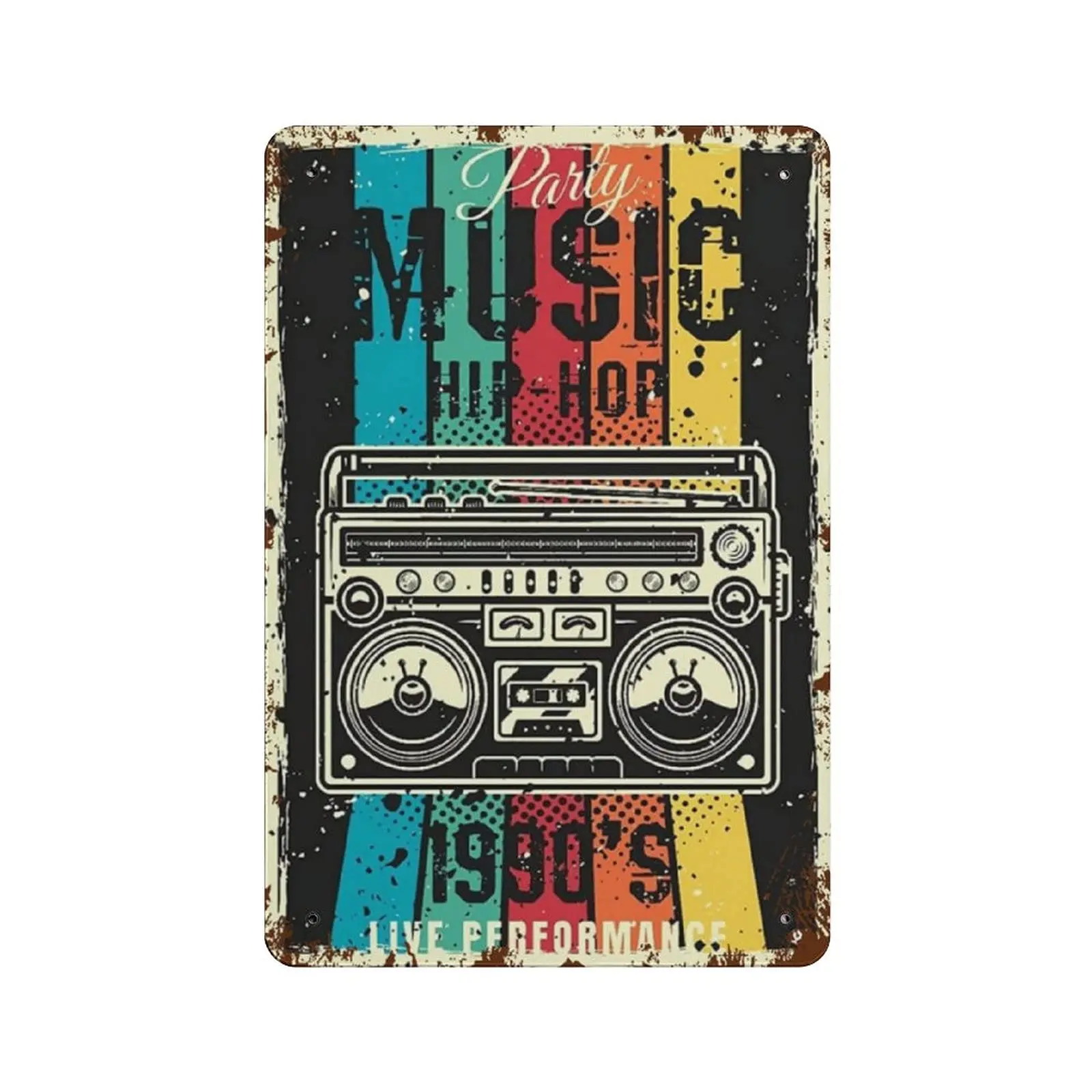 

Metal Tin Sign Music Hip Hop Vintage Tin Poster Metal Sign Wall Decoration Country Kitchen Home Garage Decor 12"x8"