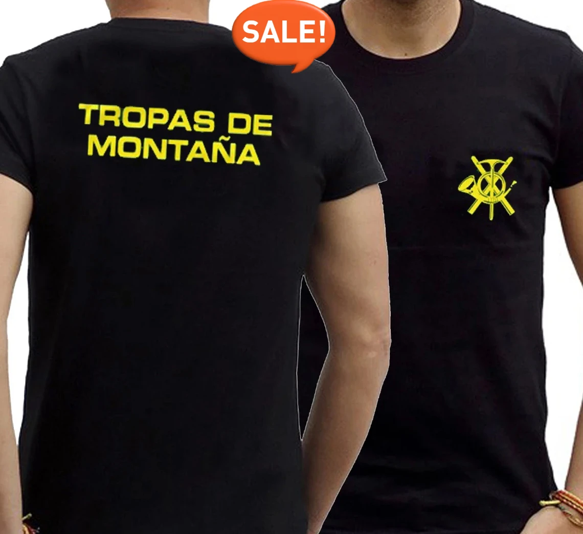 TROPAS DE MONTAÑA | Spain Military Mountain Troops T-Shirt 100% Cotton O-Neck Short Sleeve Casual Mens T-shirt Size S-3XL