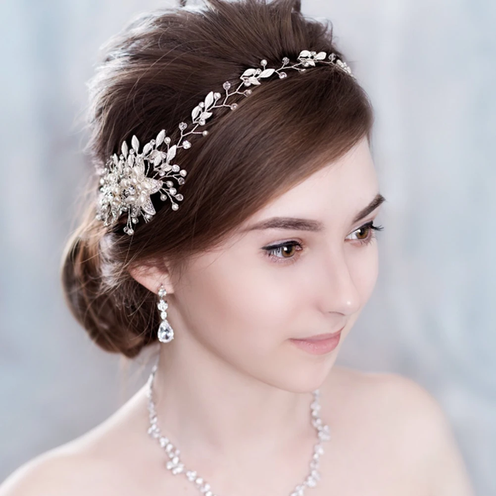 

Rhinestone Tiara Headpiece for Women European Style Bridal Hair Band Chain Rhinestones Bridesmaids Hairband Wedding