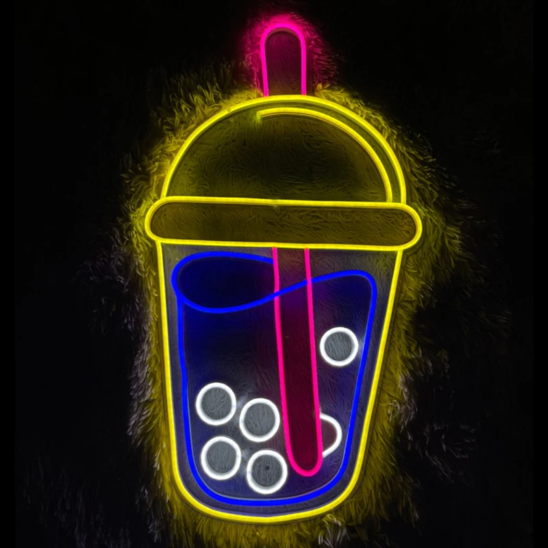 Milk Tea Neon Sign Bubble Tea Led Signs Custom Milk Tea Store Wall Decor Boba Shop Pub Decoration Neon Light Best Gifts