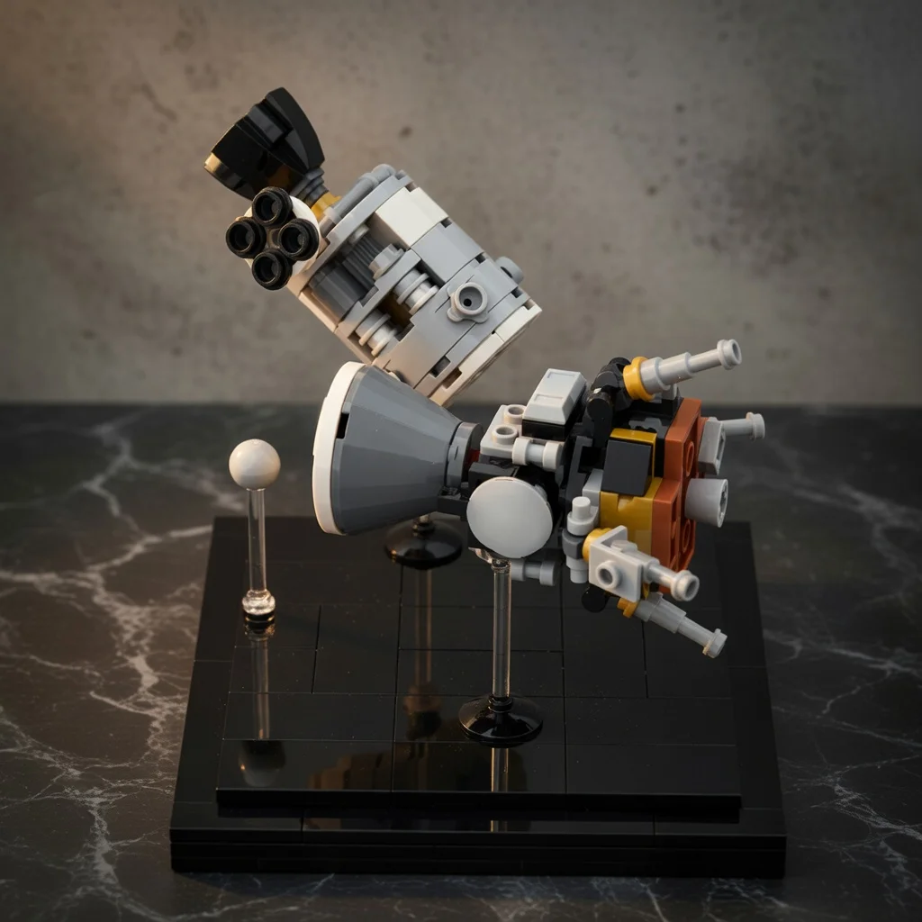 

MOC Apollo 13 Mission Satellite Building Blocks Lunar Landing Spacecraft DIY Model Bricks Set Desktop Decor Gift