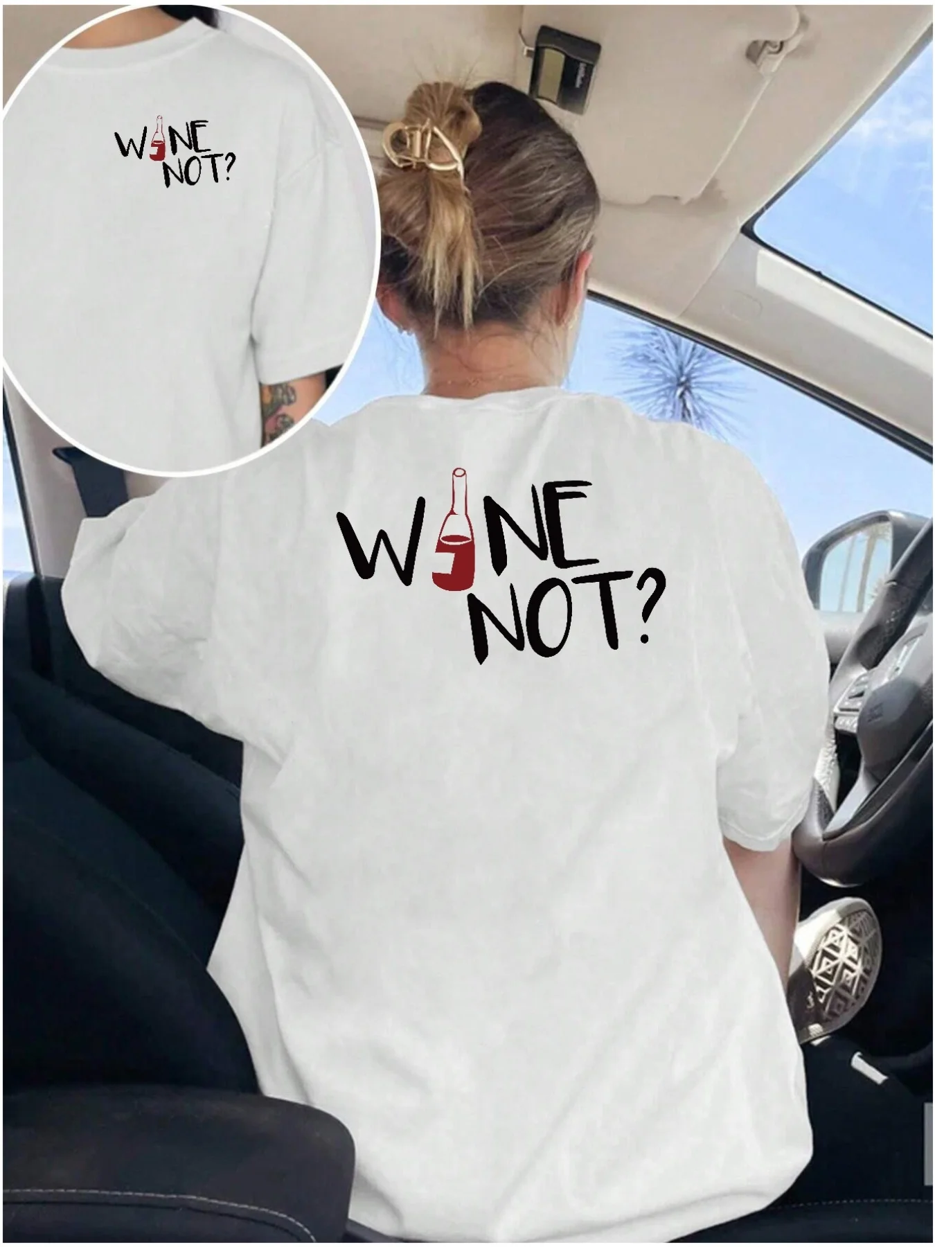 2026 Ladies' Fun Wine Theme Short Sleeved T-shirt Made of Pure Fit with The Slogan of 