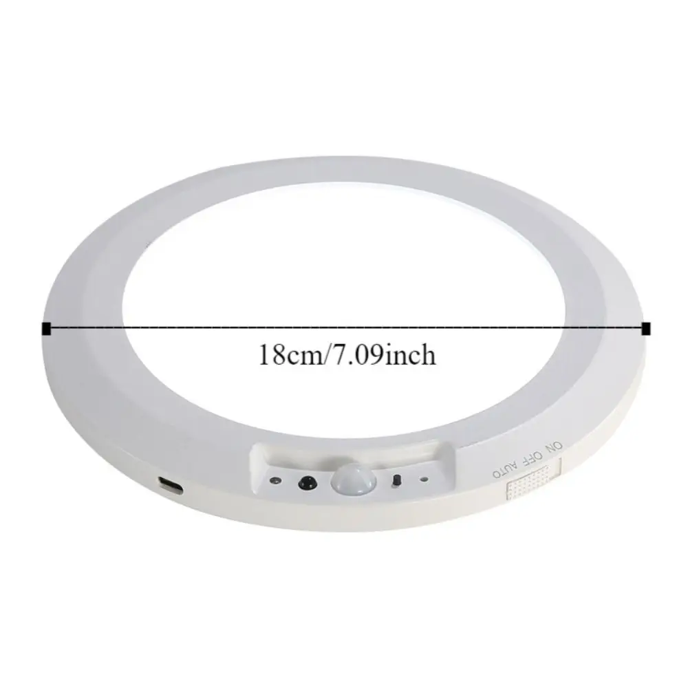 Round Motion Sensor Lights 3 Color Wireless induction Ceiling Light with Remote Control Rechargeable LED Closet Lamp Entrance
