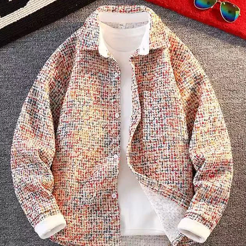 

Men's Tweed Blend Lapel Jacket in Green-Black / Pastel / Yellow Multi-Texture Styles, Essential for Everyday Commuting / Casual Outings in Spring and Autumn. Tweed Fabric Brings a Light Luxury and Vintage Vibe, Blended Colors Eliminate the Monotony of Bas