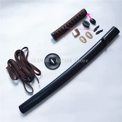 A Set Japanese Samurai Sword Katana/Wakizashi/Tanto Guard Accessory Steel Tsuba+Menuki+Fuchi+Kashira+Handle+Habaki+Seppa+Saya