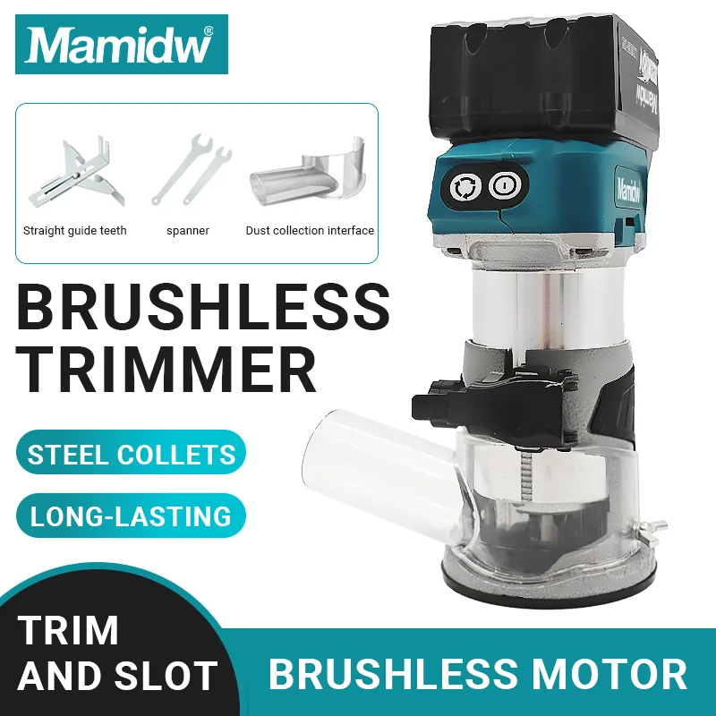 Cordless Trimmer Trimming Machine Brushless Slotting Tool Milling Woodwork Engraving Machine For Makita 18v Battery PIN
