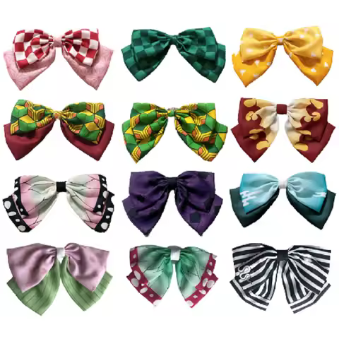Tanjirou Nezuko Bow Headwear Hair Rope Cosplay Prop Cute Hair Accessories Anime Costume Accessories Lolita Headband