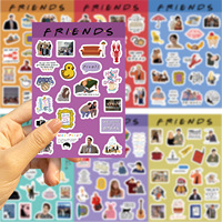 8/16sheets Friends Teleplay Stickers TV Cartoon Sticker DIY Scrapbook Laptop Guitar Bike Decals Waterproof Decoration Funny Gift