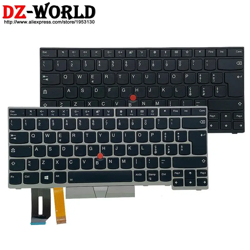 Teclado retroiluminado italiano IT para Lenovo Thinkpad E480 E485 T480S L480 T490 E490 E495 T495 L380 L390 Yoga L490 P43s Laptop 01YP337