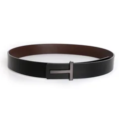 2024 Top Luxury Designer Brand Pin Buckle T Belt Men High Quality Women Genuine Real Leather Dress Strap for Jeans Waistband