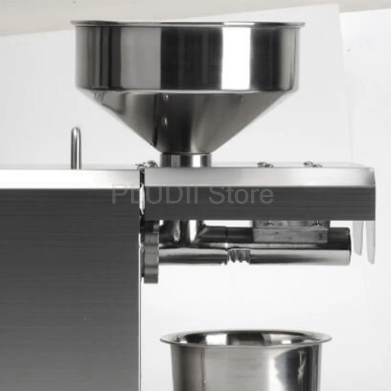 Pressa per olio in acciaio inossidabile da 750 W 6-9 kg/ora per uso domestico commerciale con grande tramoggia e estrattore per pressa per olio a caldo freddo