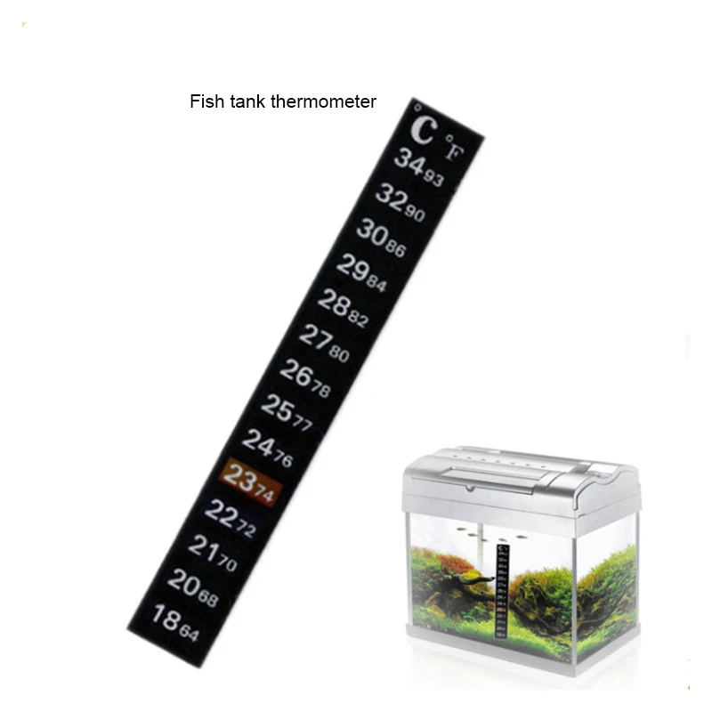 Waterproof Tank Aquarium Thermometer LCD Fish Tank Temperature Measurement Strip Digital Display Aquarium Rubber Temperatur