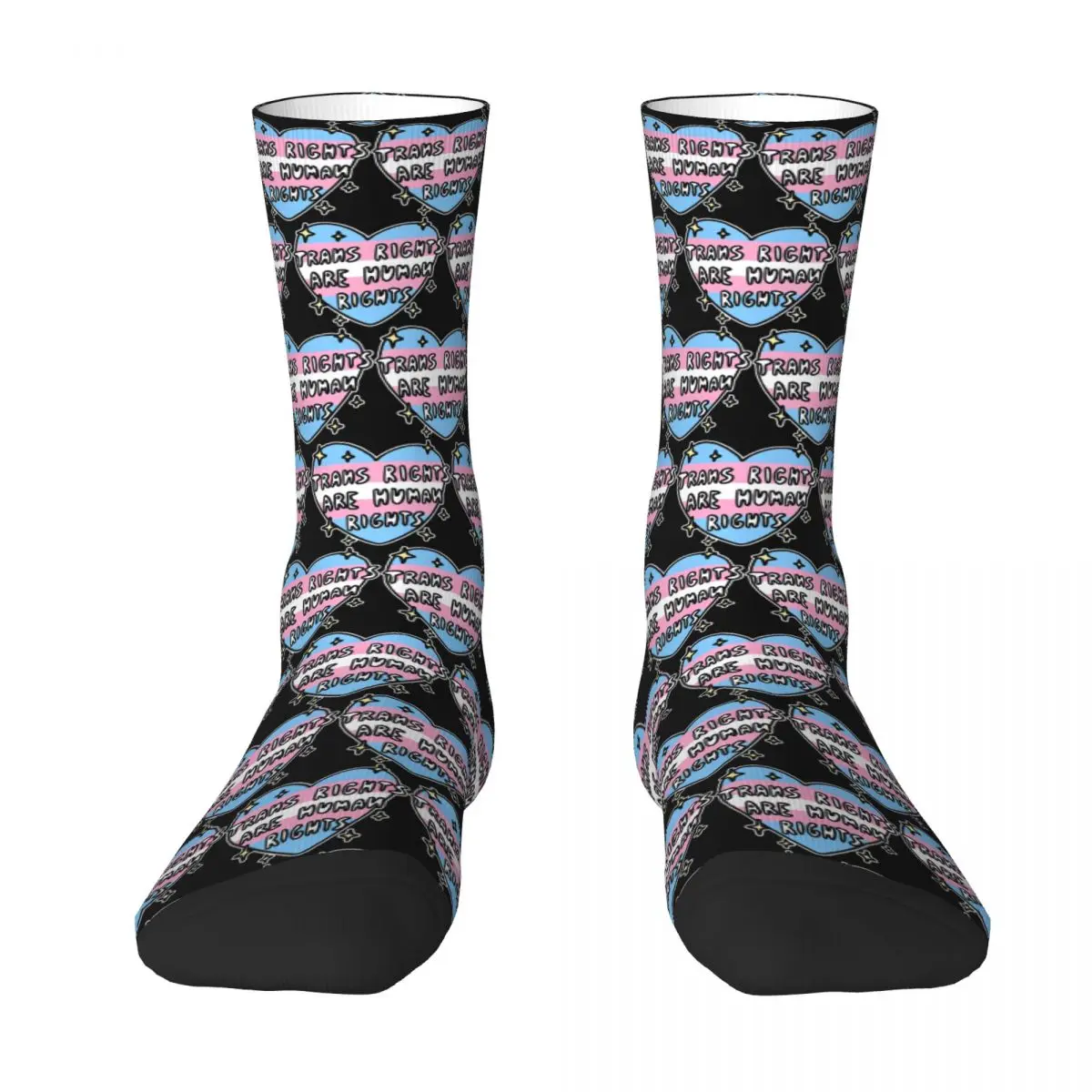 Trans Rights Are Human Rights Socks Harajuku Super Soft Stockings All Season Long Socks Accessories for Unisex Christmas Gifts