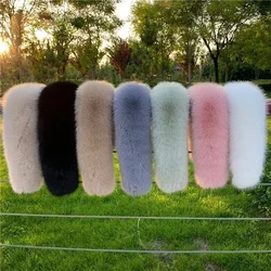 2025 Winter Women Scarf Faux Fox Fur Collar Furry Warm Thicken Men Parka Coat Hood Decor Fake Fur Shawl Luxury Scarves