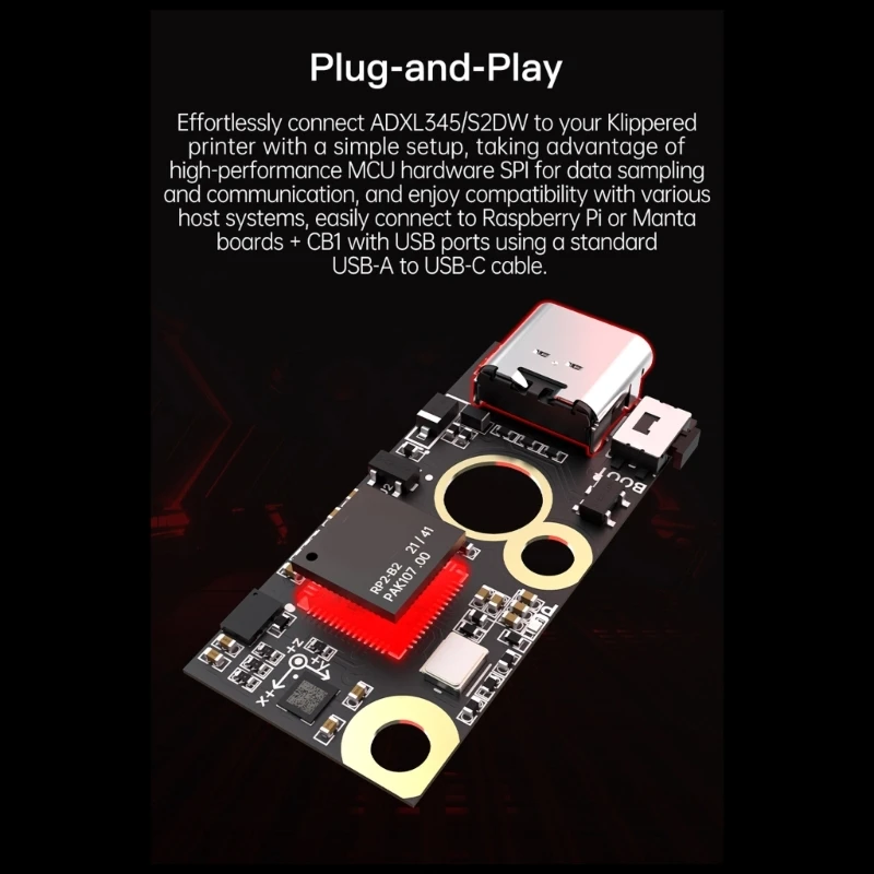 Improve Print Quality Accelerometer Board Resonance Compensation Modules for 36 Printer Motor for ADXL345/LIS2DW Sensor